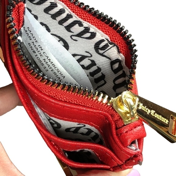Juicy Couture Card Case Gold Keychain New Red - Picture 3 of 7